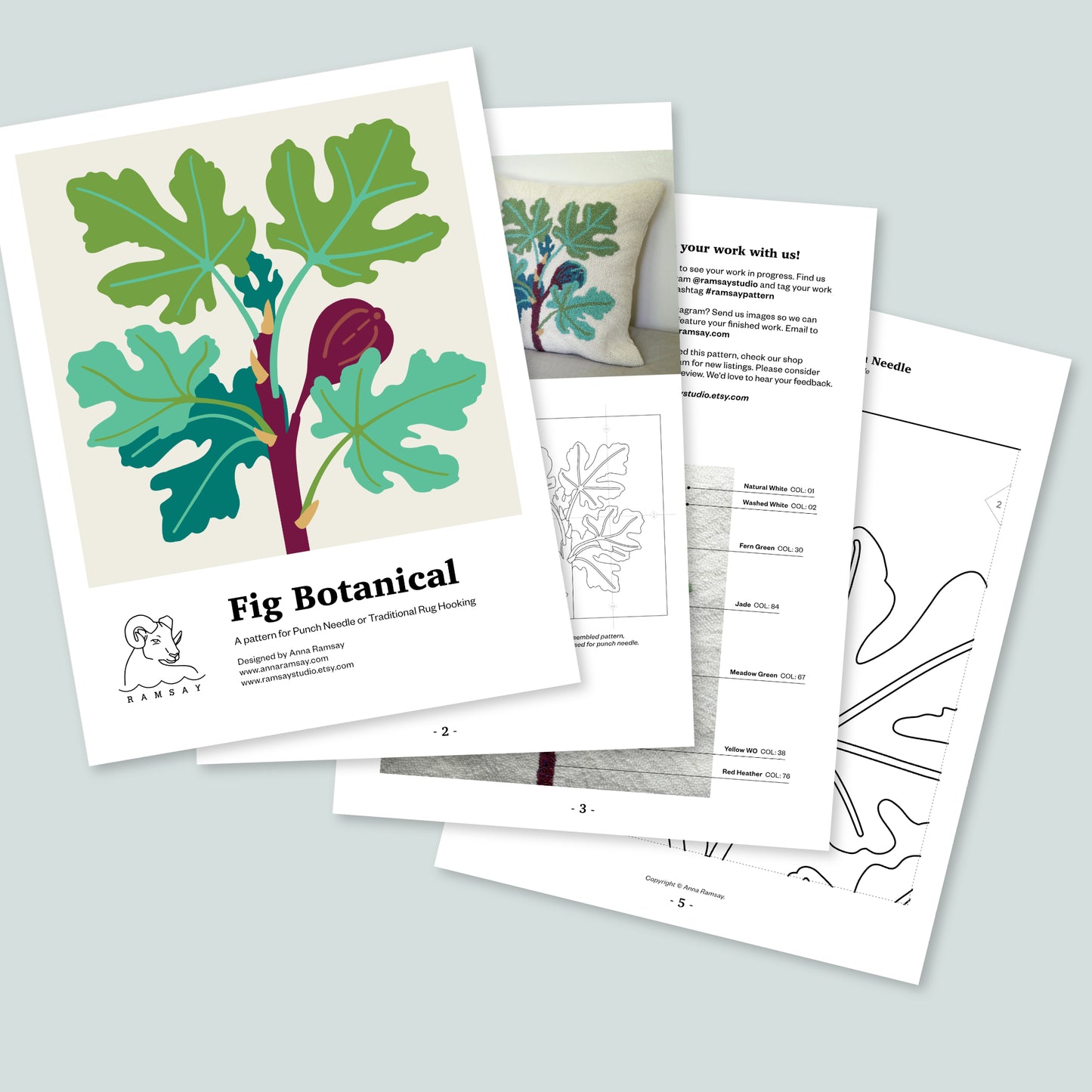 Fig Botanical 16" - PDF Pattern