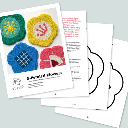5-Petaled Flowers 7" - PDF Pattern
